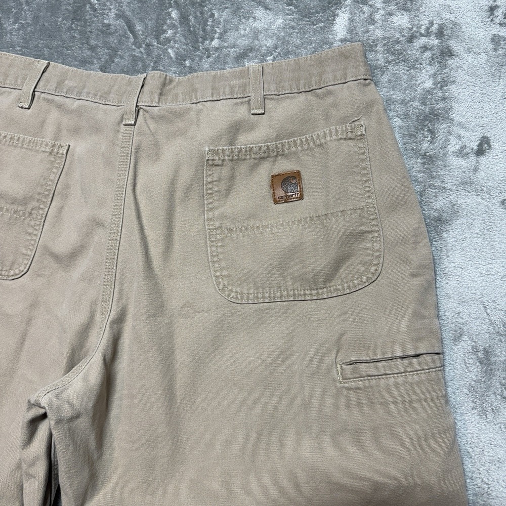 VTG Carhartt B203 GKH Carpenter Shorts Mens 40 Khaki Canvas Workwear 00s - Picture 2 of 8
